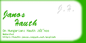 janos hauth business card